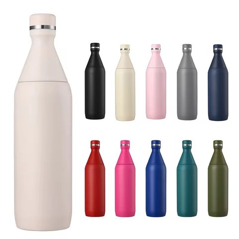 Three-Piece Bottle-Shaped Tumbler with Separate Lid