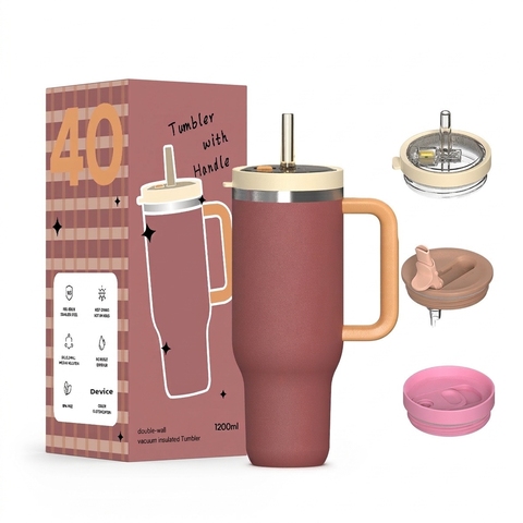 40 oz Car Tumbler with Push-Slide Lid