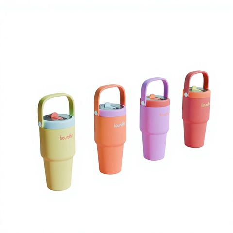 Private-Mold Cup with Straw and Dust-Proof Lid