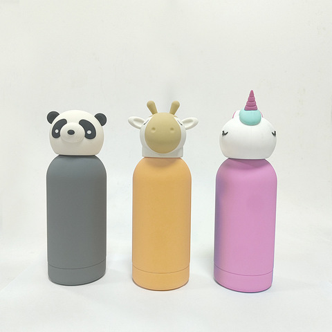 Stainless Steel Kids Bottle with Animal Plush Cover